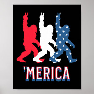 ビッグフット赤白青平和サインJuの4th ポスター