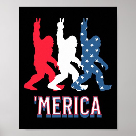 ビッグフット赤白青平和サインJuの4th ポスター (正面)