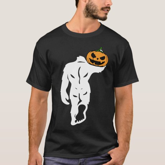 ビッグフット運のカボチャおかしなハロウィーンの衣装 Tシャツ (正面)