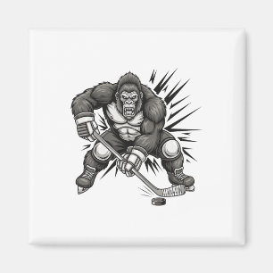 ビッグフット選手のホッケー Funny Sasquatch アイス マグネット