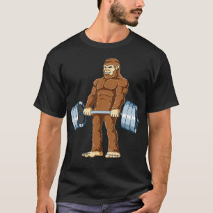 ビッグフット重量挙げマッスルジムビッグフット上げ Tシャツ