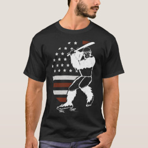 ビッグフット野球アメリカ国旗サスカッチソフトボール Tシャツ