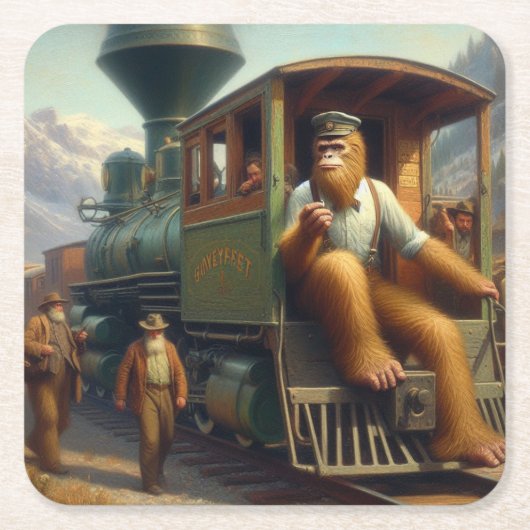 ビッグフット鉄道技師 スクエアペーパーコースター (正面)