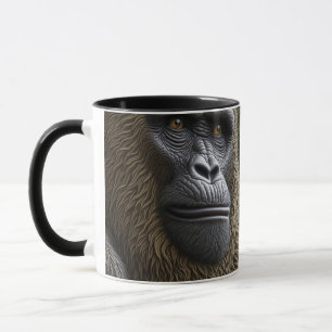 ビッグフット顔クローズアップ Gorilla, Skunk Ape マグカップ