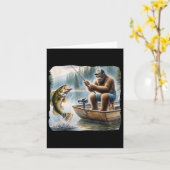 ビッグフット魚釣りおもしろいサスカッチサマーBフィッシャーマン カード (黄色い花)