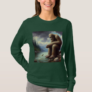 ビッグフット魚釣り Tシャツ