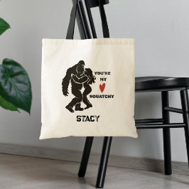 ビッグフット「あなたは私のスクウォッチー」ロマンティックカップル面白グッズ トートバッグ