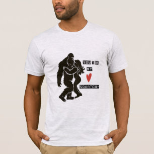 ビッグフット「あなたは私のスクウォッチー」ロマンティックカップル面白グッズ Tシャツ