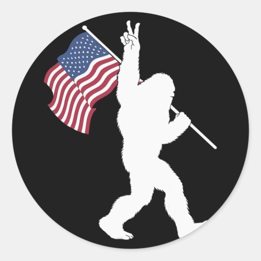 ビッグフット アメリカ国旗  ラウンドシール (正面)
