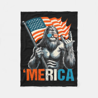 ビッグフット アメリカ ロック USA アメリカ国旗 7月4日 フリースブランケット
