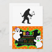 ビッグフット・アーチャーのシルエット 招待状 (正面/裏面)