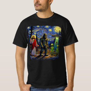 ビッグフット イエス エイリアン スターリーナイト - サスカッチバン Tシャツ