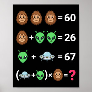 ビッグフット エイリアン UFO 代数方程式 ウイルス性 6 7 ミーム ポスター