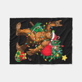 ビッグフット クリスマス ツリー ライト クリスマス 男の子 サスクワッチ フリースブランケット (正面(横))