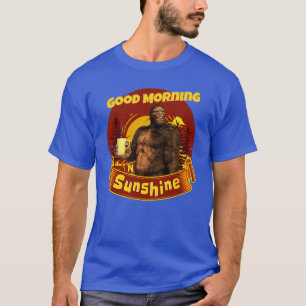 ビッグフット コーヒー ユーモア アート グッドモーニングサンシャイン Tシャツ
