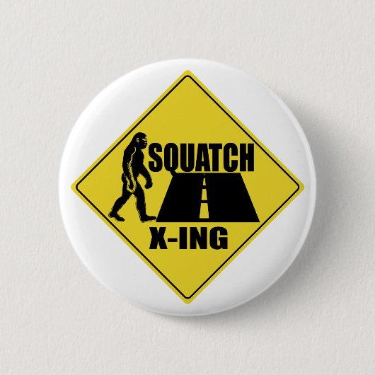 ビッグフット/サスカッチの交差の印ボタン 缶バッジ (正面)