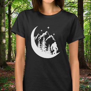 ビッグフット サスカッチ スクウォッチー 森林 山 月 Tシャツ