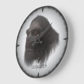 ビッグフット，サスカッチ，スクワット，ブーガー時計 ラージ壁時計 (傾斜)