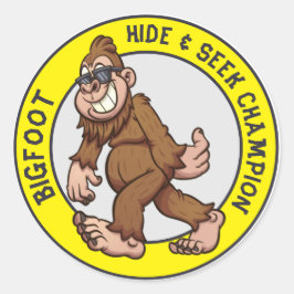ビッグフット |サスカッチ（編集可能）クラシックラウンドスティック ラウンドシール
