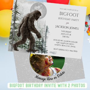 ビッグフット・サスクワッチの誕生日パーティー 一枚の写真 招待状