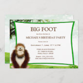 ビッグフット/サスクワッチの誕生日パーティー 招待状 (正面/裏面)