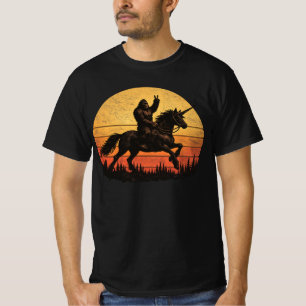 ビッグフット サスクワッチ & ユニコーン レトロ伝説 Tシャツ