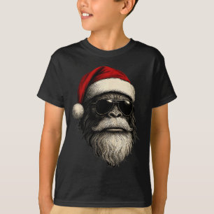 ビッグフット サングラス サンタ クリスマス おもしろ Xmas Tシャツ