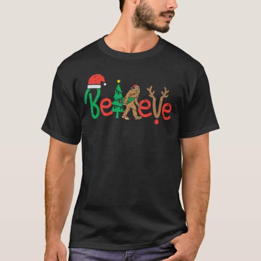 ビッグフット サンタ リン クリスマスツリー ギフト 男の子 Tシャツ (正面)
