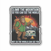 ビッグフット ハイキング 登山家 世界を見に山へ登る シール (正面)