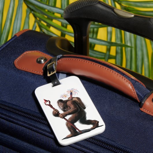 ビッグフット・ファイヤーワークス 7月4日 アメリカ国旗 サスクワッチ ラゲッジタグ (正面インサイチュ1)