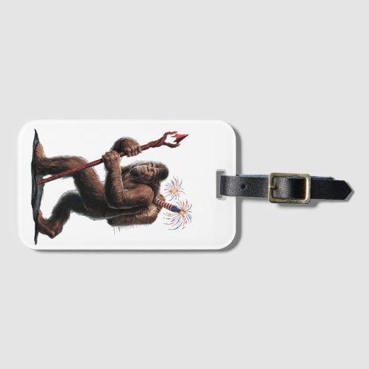 ビッグフット・ファイヤーワークス 7月4日 アメリカ国旗 サスクワッチ ラゲッジタグ (正面横)