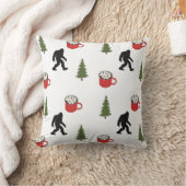 ビッグフット、ホットココア、松の木、アウトドア クッション (ブランケット)