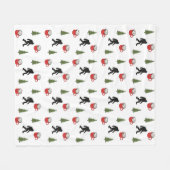 ビッグフット、ホットココア、松の木、アウトドア フリースブランケット (正面(横))