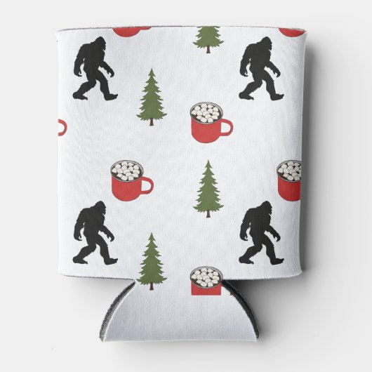 ビッグフット、ホットココア、松の木、アウトドア 缶クーラー (正面)