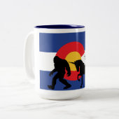 ビッグフット、ユニコーンとジャッカロープ ツートーンマグカップ (正面左)