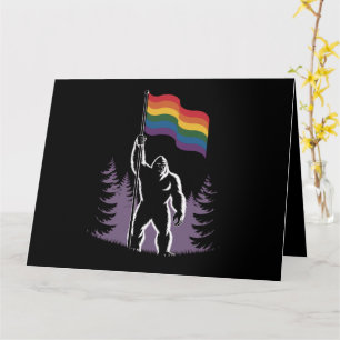 ビッグフット・ロック・オン LGBTQ プログレッシブ・ニュー・プライド・フラッグ カード