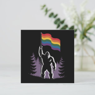 ビッグフット・ロック・オン LGBTQ プログレッシブ・ニュー・プライド・フラッグ 招待状