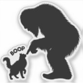 ビッグフット 遊び好き 長毛猫 の 鼻ぺち シール (正面)