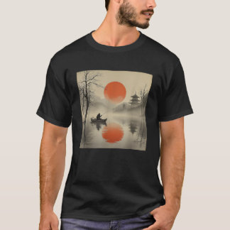 ビッグフット 釣り おもしろい サスカッチ 和風デザイン Tシャツ