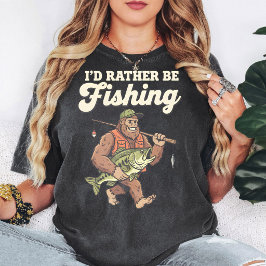 ビッグフット 釣り グラフィックデザイン Tシャツ