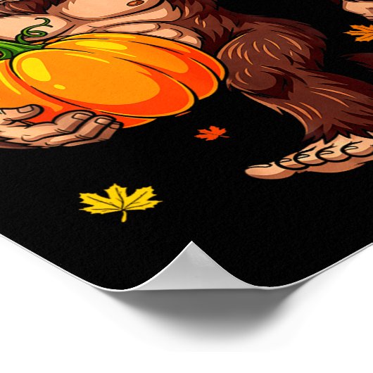 ビッグフットLgrim七面鳥パンプキン感謝祭デイボーイズ ポスター (角)