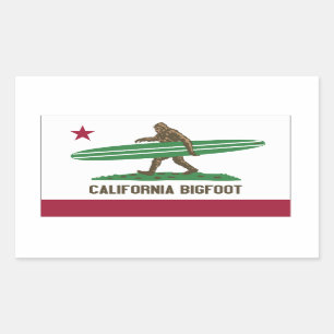 ビッグフットLongboardをサーフするカリフォルニア 長方形シール
