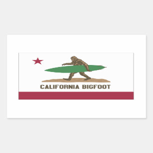 ビッグフットShortboardをサーフするカリフォルニア 長方形シール