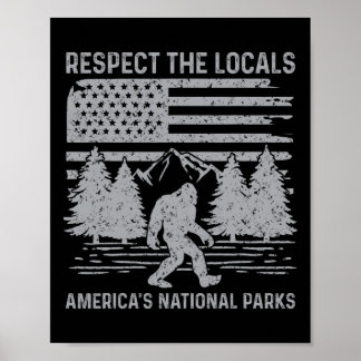 ビッグフットTシャツ 国立公園 ビッグフットを尊重 ポスター