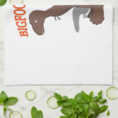 ビッグフットTレックススケッチ キッチンタオル (折り畳み)