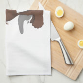 ビッグフットTレックススケッチ キッチンタオル (四つ折り)