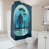ビッグフットUFOエイリアン シャワーカーテン (インサイチュ)