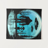 ビッグフットUFOエイリアン タペストリー (正面(横))