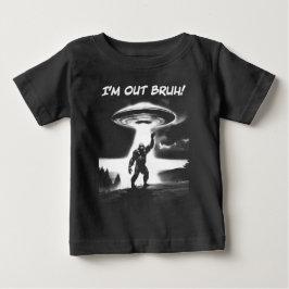 ビッグフットUFO「もうやだ!」ダークカラーのアイテム用 ベビーTシャツ