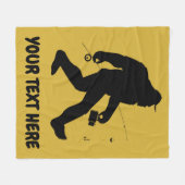 ビッグフパーソナライズされたートサスカッチ魚釣り毛布 フリースブランケット (正面(横))